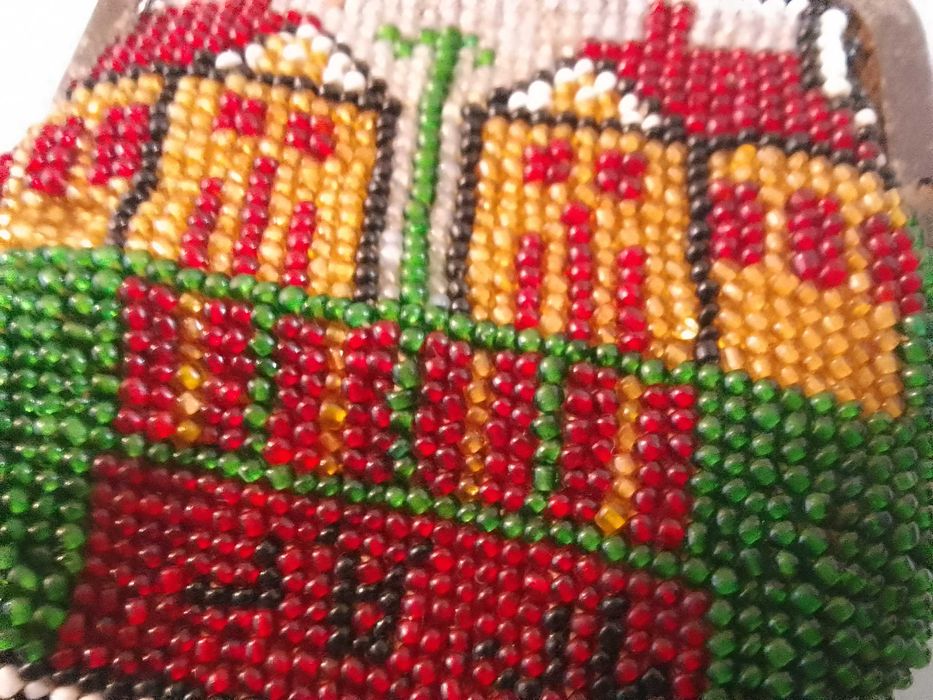 Много рядко Антично османско портмоне ,със куршум  пясъчни мъниста