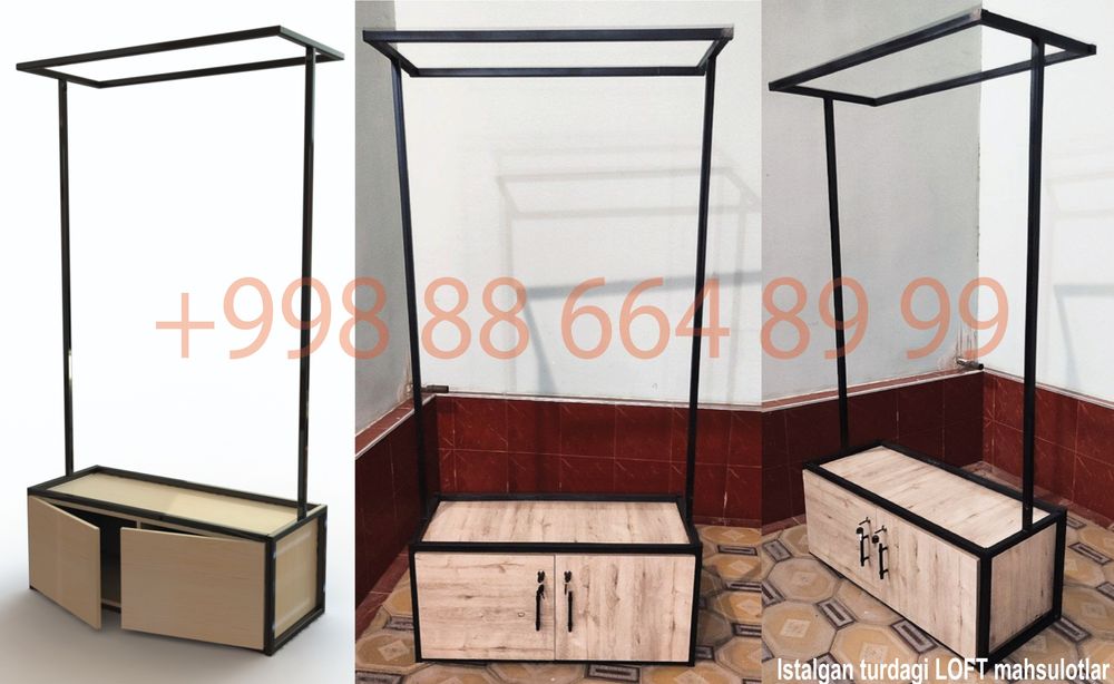 Вешалка Лофт для магазина и домов-Loft Ilgichlar