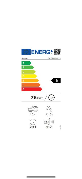 Masina de spalat vase Heinner HDW-FS4552WE++, 10 Seturi, 5 programeP