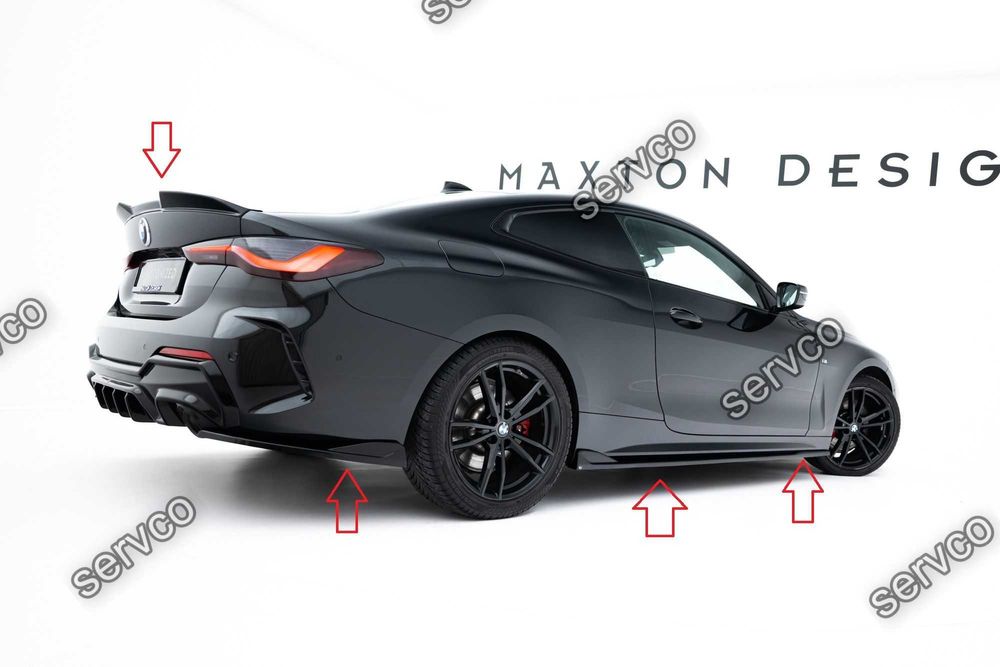 Pachet Set Splitter Exterior Lip Prelungiri Body kit tuning Bmw Seria 4 M-Pack Coupe G22 / G22 Facelift 2020- v8 - Maxton Design