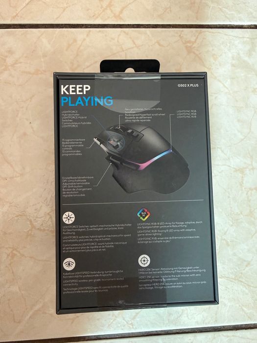 Мишка Gaming Logitech Lightspeed G502 X Plus, Wireless, RGB, Черен