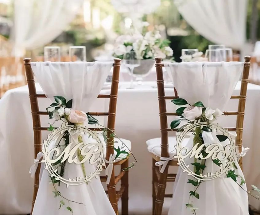 Дървени рингове Mr & Mrs