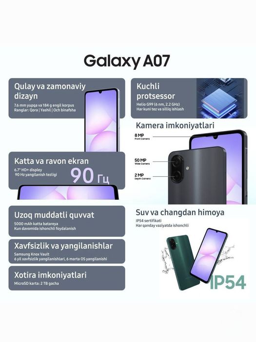Samsung A07 128gb Naqt va Nasiya