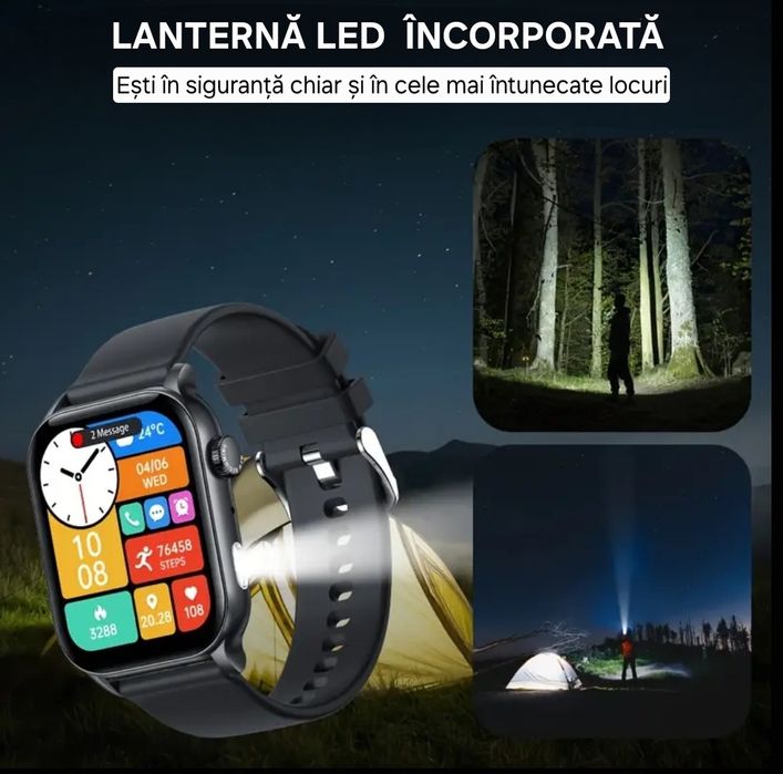 Smartwatch Medical Video în ROMÂNĂ. Sănătate/Sport/SOS. Apeluri/Mesaj