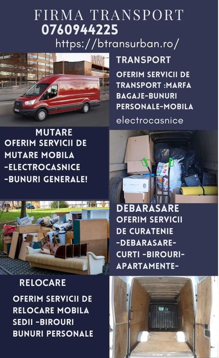 Transport canapea frigider aragaz mobila Debarasare București Ilfov