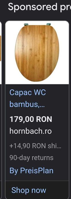 Scaun veceu bambus baie