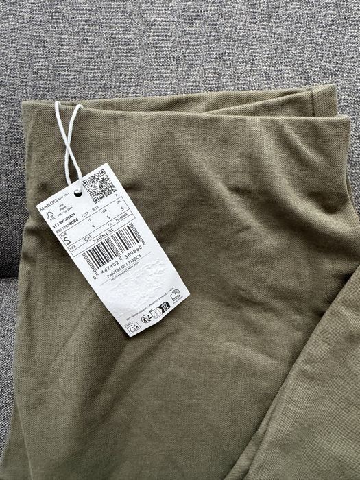 Set din bumbac cu top cu șnur în talie și pantaloni drepți | nou cu etichetă Mango