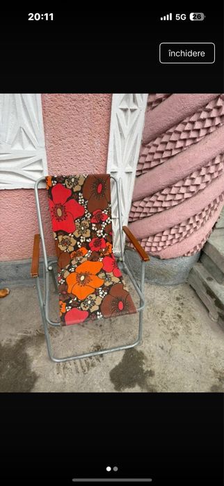 Vand set 3 scaune pliabile plus obiect albastru