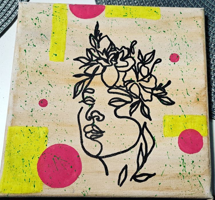 Tablou canvas pictat manual