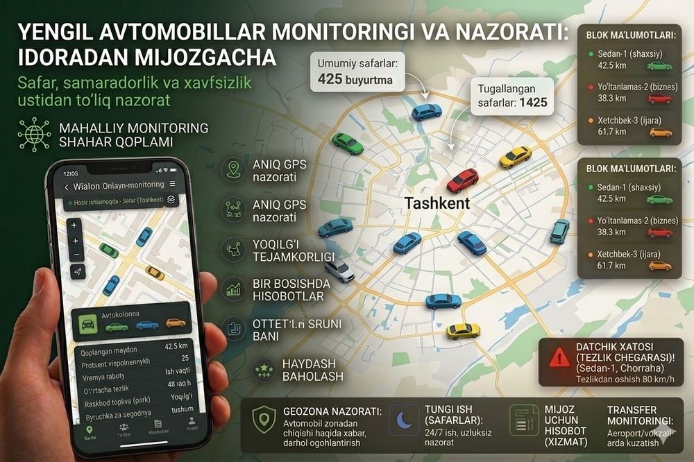 GPS monitoring va yoqilg‘i nazorati | Agrotexnika uchun professional y