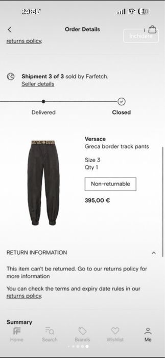 Pantaloni versace marimea s fit de un m