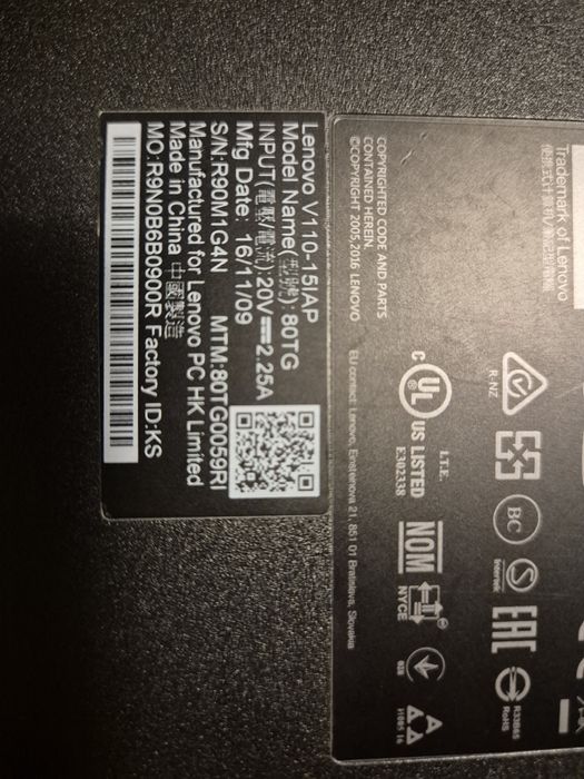 Vand Laptop Lenovo V110