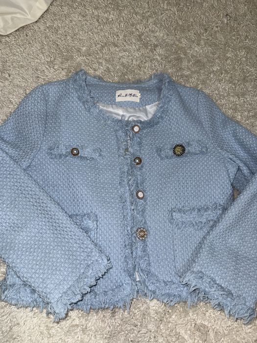 Синий пиджак твид