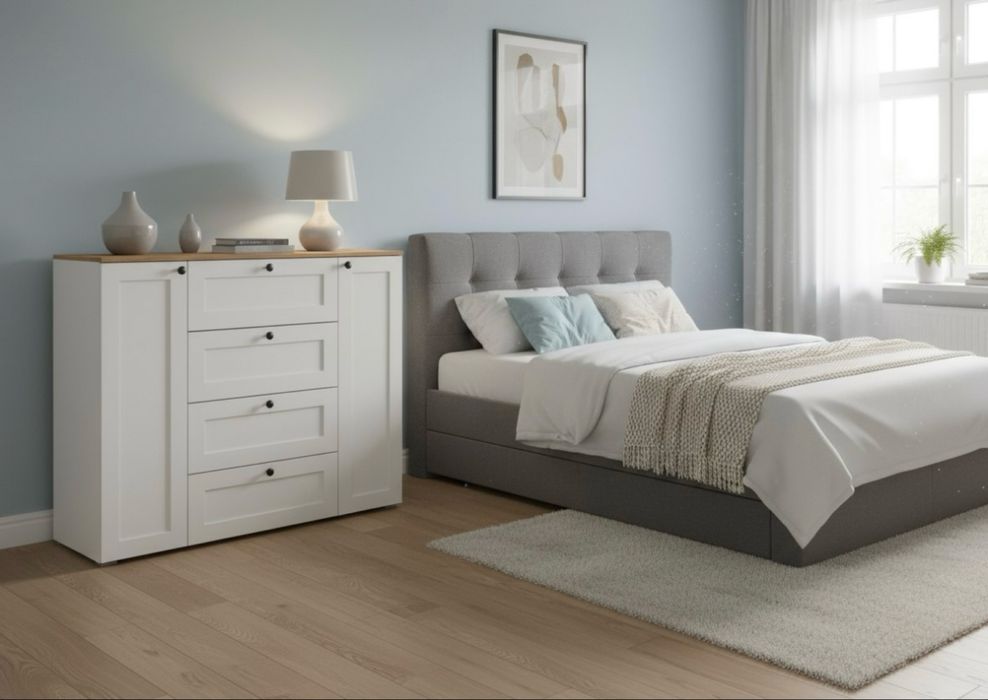 Комод белый/ дуб б/у