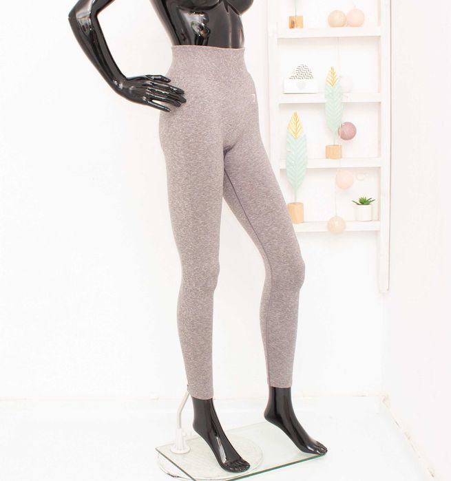 Gymshark оригинален дамски клин висока талия сив безшевен за фитнес XS