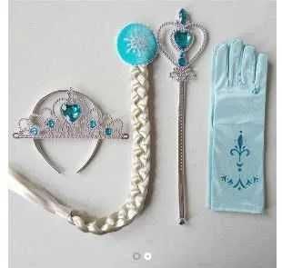 Accesorii  Elsa Frozen coronita, bagheta coada si manusi NOI