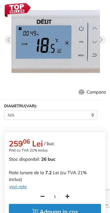 Termostat digital Dezit WT-11 wireless WI-FI nou, centrala incalzire