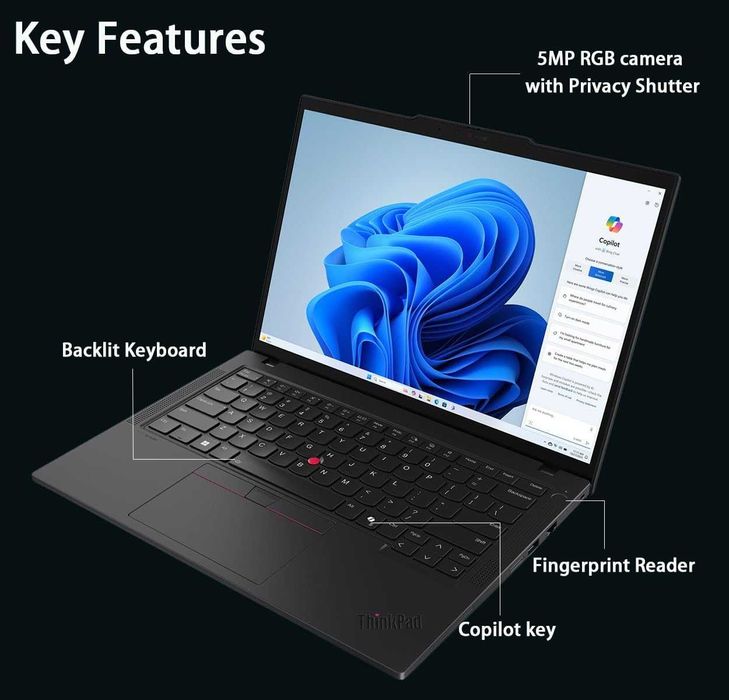 Ultrabook Lenovo ThinkPad T14 gen6 IntelCore ULTRA5 225 /16GB DDR5 5600 /512GB SSD/14" IPS 2025!