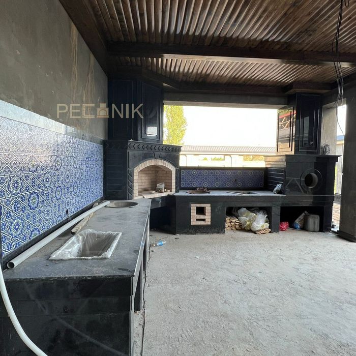 Строительство ЛЕТНИЕ кухни Барбекю. Камин. Помпейская печь.