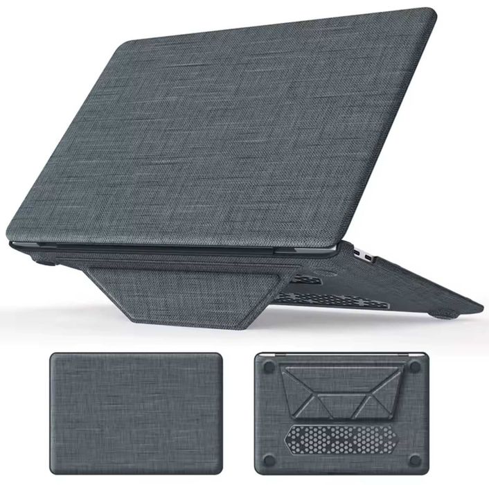 Husa Carcasa protectie plastic + textil Macbook pro 14" M1/M2/M3/M4/M5
