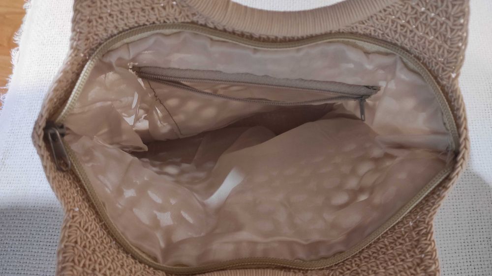 poseta geanta plasa lucrata manual inchidere fermoar NOUA