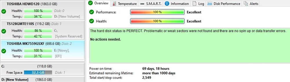 Toshiba MK7559GSXF 750GB HDD 2.5 SATA Hard Drive Hard Disk Drive за лаптоп/Notebook 100% Health