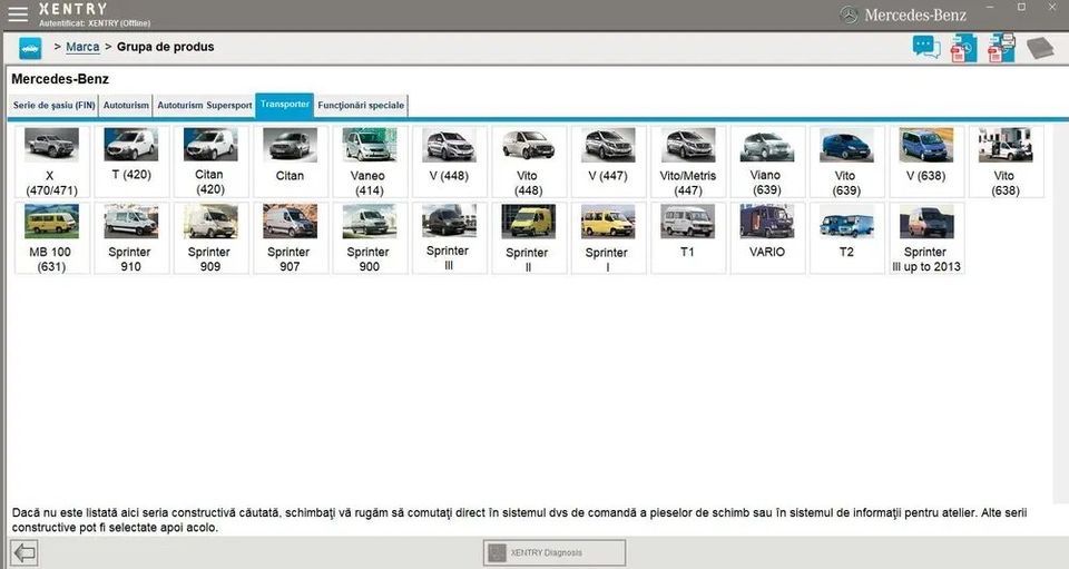 Soft diagnoza/tester Mercedes Xentry XDOS pentru MB Star C4,C5,C6