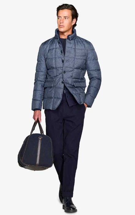 Jacheta slim de lux 46 S M Atelier Torino model OLZEN puf si pene lana