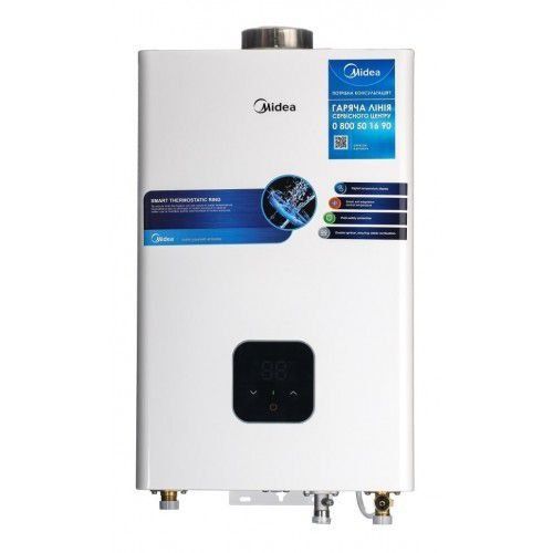 Газовый водонагреватель Midea JSG22-12HC5 (турбо) + дымоход: