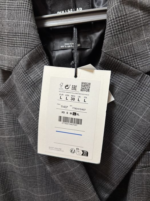 Пиджак в клетку Pull&Bear