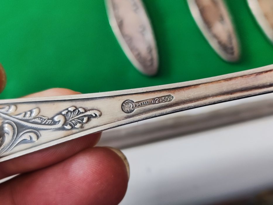 Руски посребрени лъжици прибори за хранене