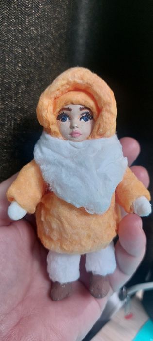 Ёлочные игрушки из ваты,  ручной работы