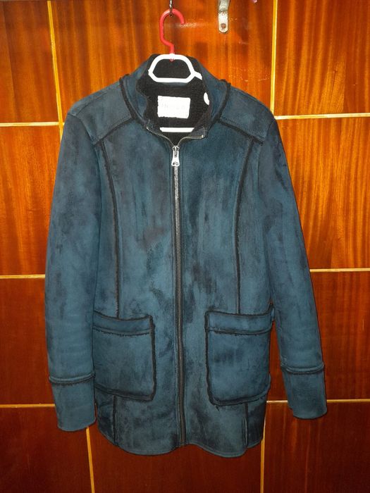 Дамско тъмносиньо палто