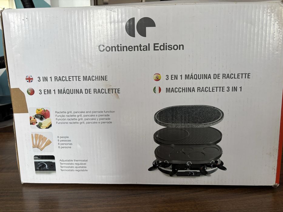 Raclette grill 3 în 1 Continental Edison 8 persoane ca nou din Fran