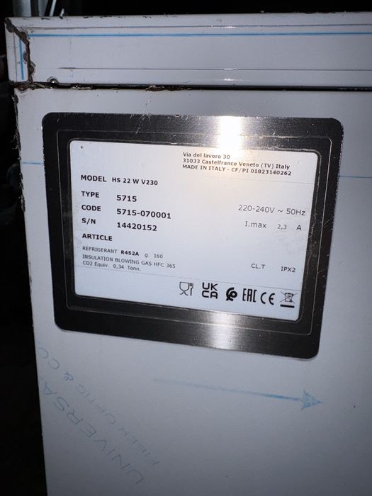 Ледогенератор HS 22 W V230 професионален