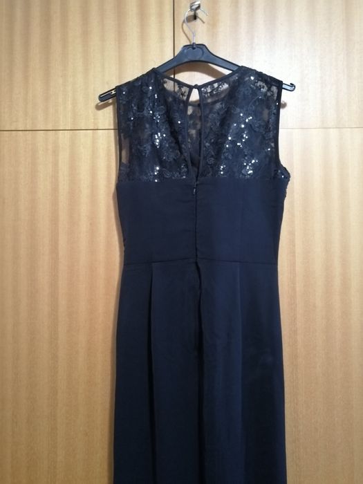 Черна официална дълга рокля