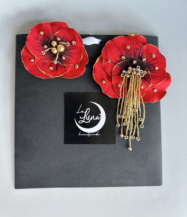 Cercei rosii LaLuna handmade