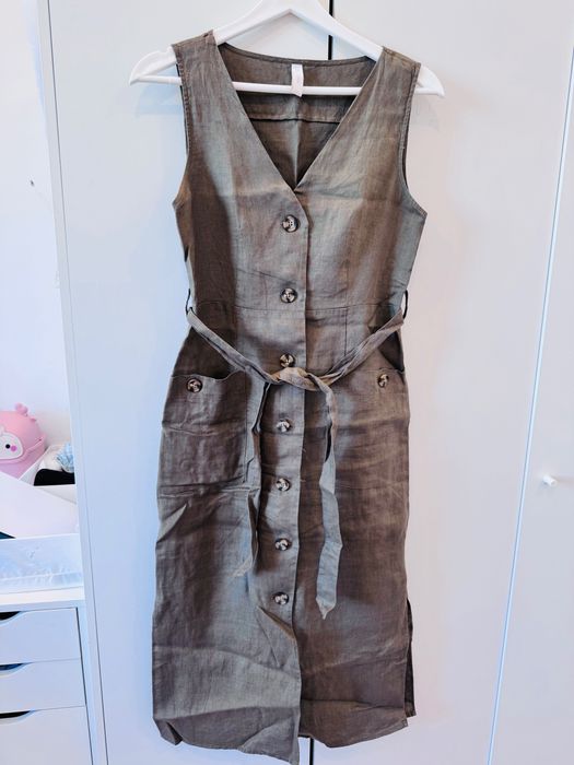 Платье сафари из льна Mango