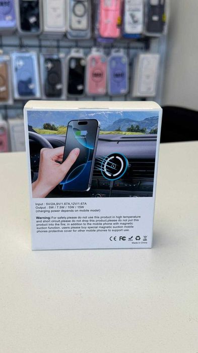 Suport Auto Cu Incarcare Wireless MagSafe, Putere 15W, Pridere Grila