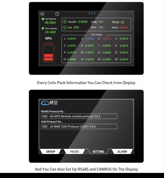 Ecran/Display  touchscreen  7.0” v19 pentru bms Jk
