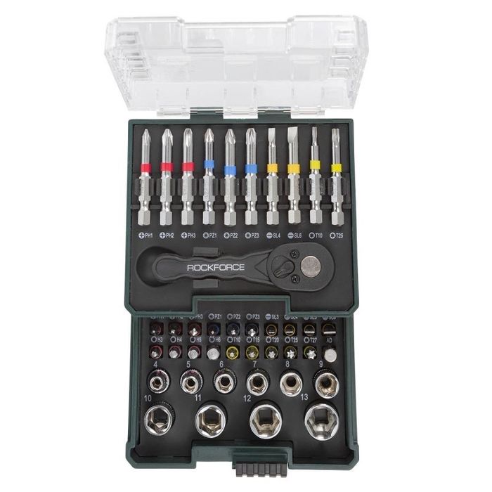 Мини гедоре с вложки и битове 1/4” 41части RockForce