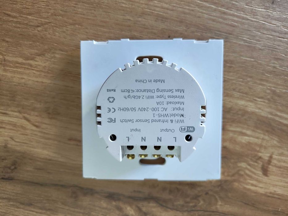 Întrerupător Wi-Fi inteligent senzor, fără atingere, sticlă, alb Tuya