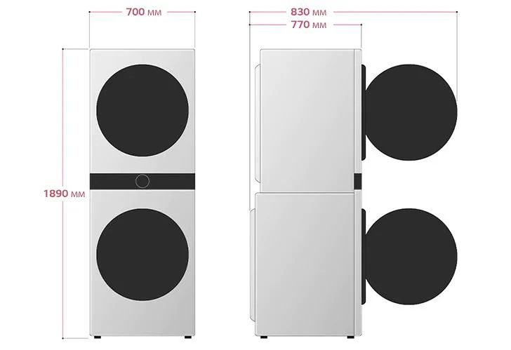 Стиральная машина LG WASH TOWER W1S1CVKK2HM. Интеллектуальная стирка