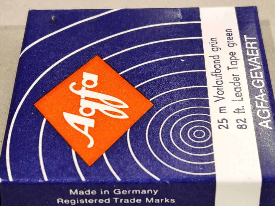 Banda de capat AGFA, verde/rosie, 1/4 inch, 25 m, noua, sigilata