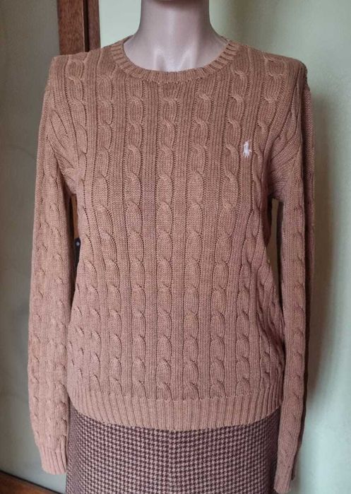 Pulover bej Ralph Lauren, bumbac 100%, marimea L