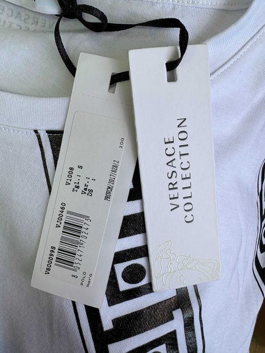 Мъжка тениска Versace Collection с принт, оригинал, нова - S, M, L, XL, XXL - бяло, синьо