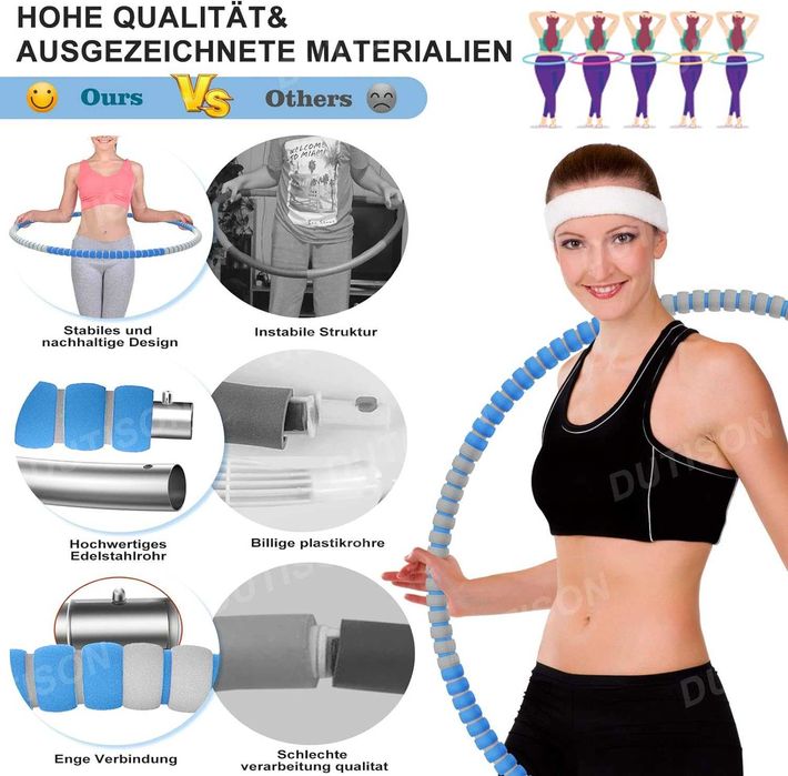 TBoonor Hula Hoop Обръч за възрастни, от неръждаема стомана