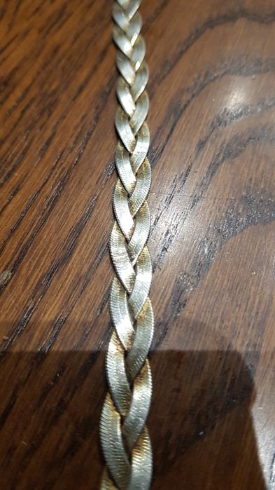 C Superbă bratara argint 925 Italy aurita,model impletit deosebit