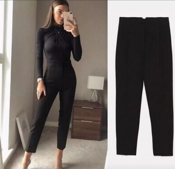 Zara черен панталон ХС