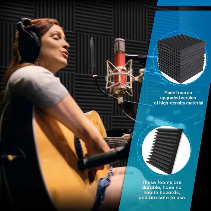 12 броя акустични Панели за шумоизолация и звукоизолация, огнеупорни